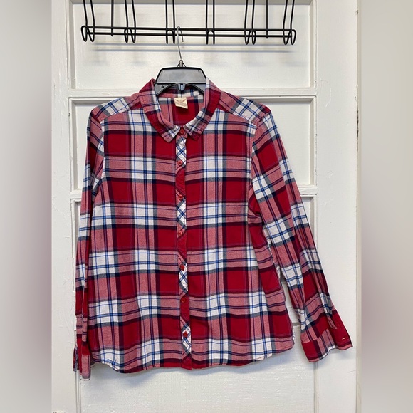 Faded Glory Tops - Faded glory women’s button down plaid shirt size Xl